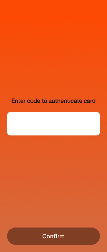 Walt verification screen prompting for a one-time code from your bank