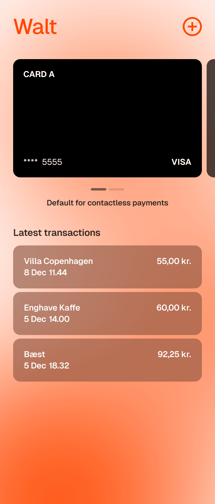 Walt app home screen