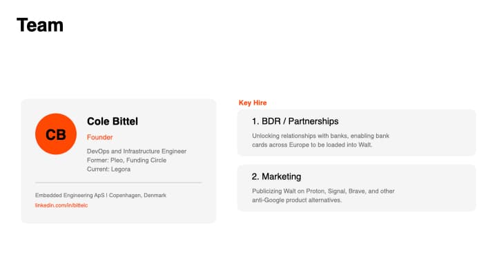 Pitch deck slide 8 of 12